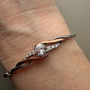 Elegant Two-Tone Diamond Accent Bracelet